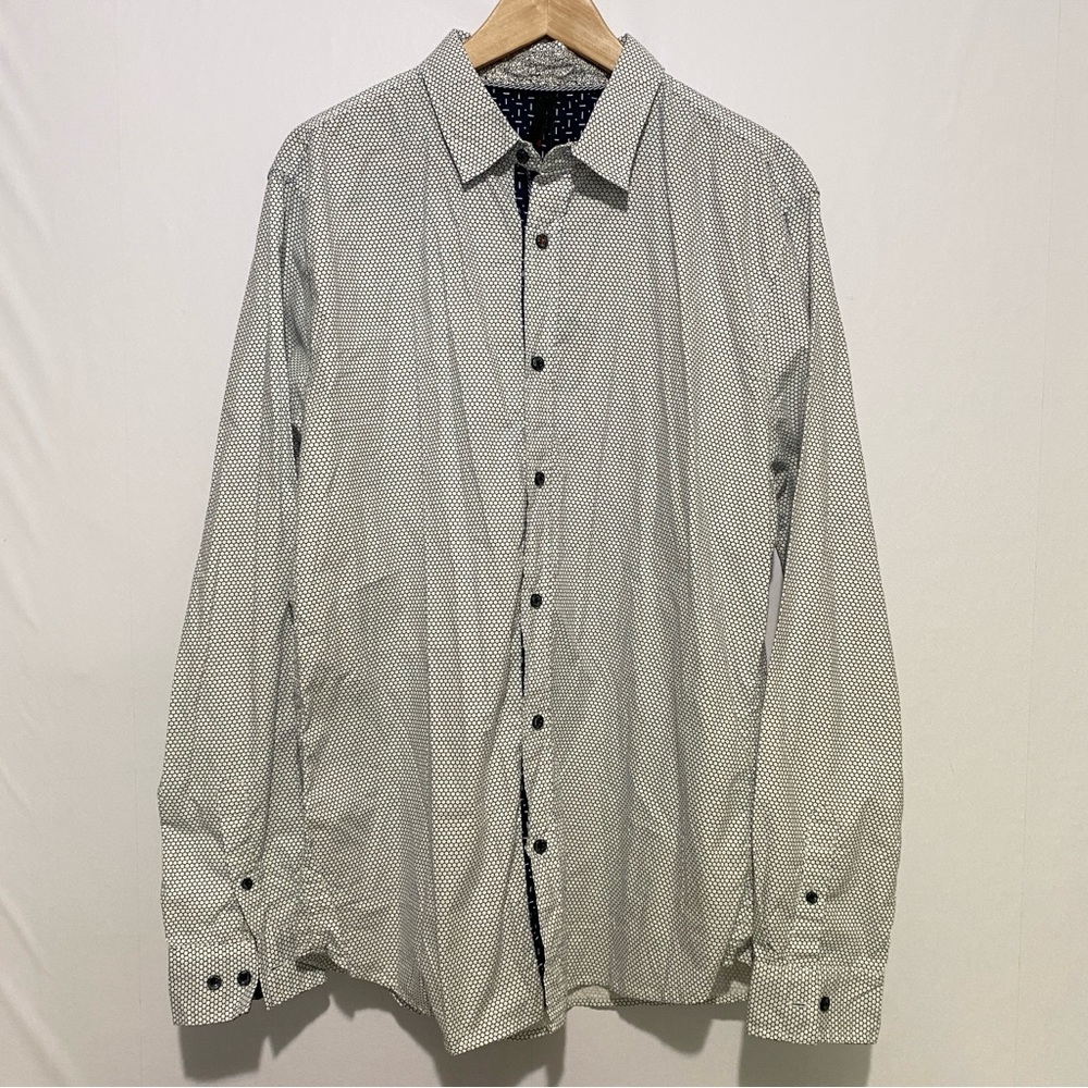 SMASH Micro Dot Button Down Shirt Mens XL 100%‎ Cotton NWT Modern Fit